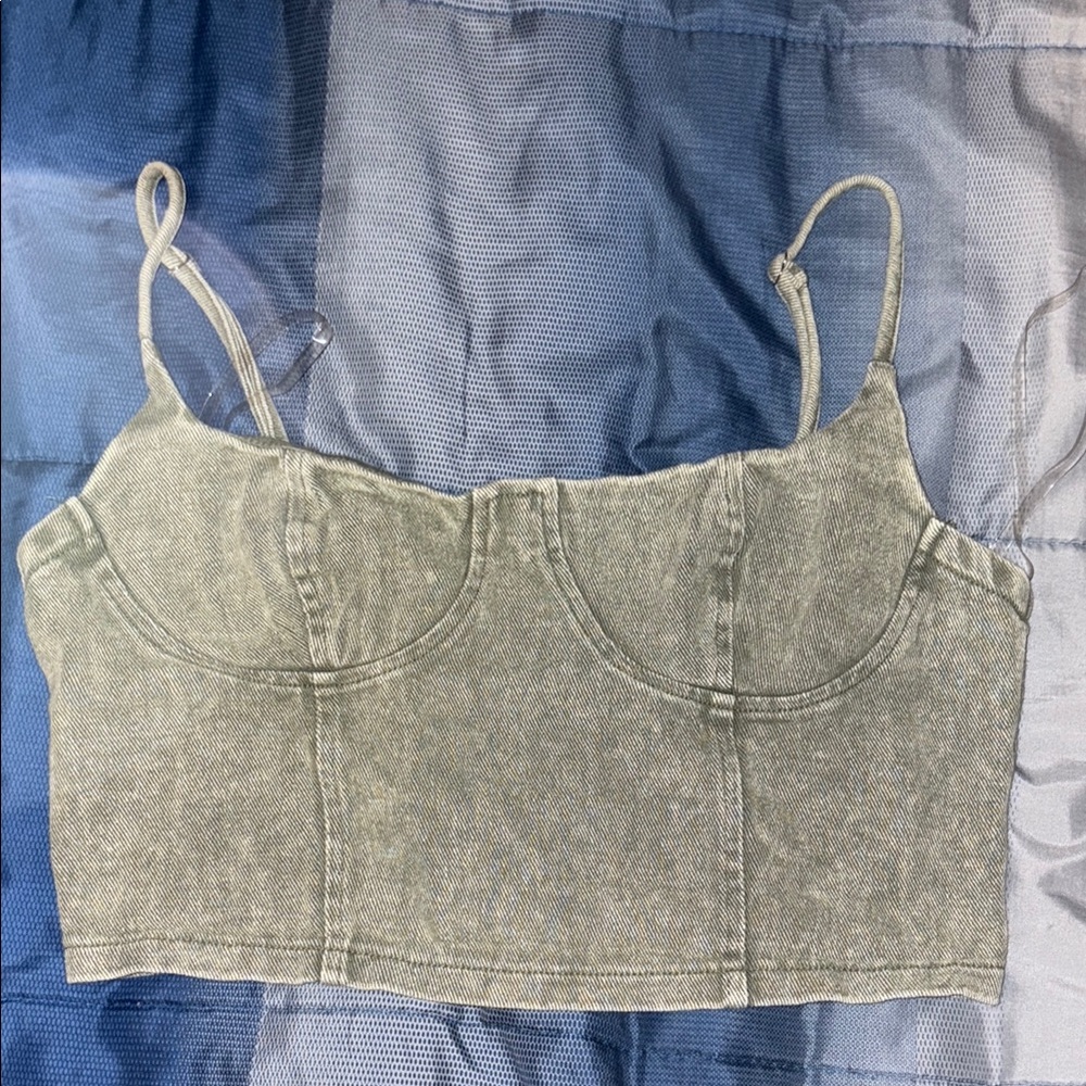 Green Denim Women's Top